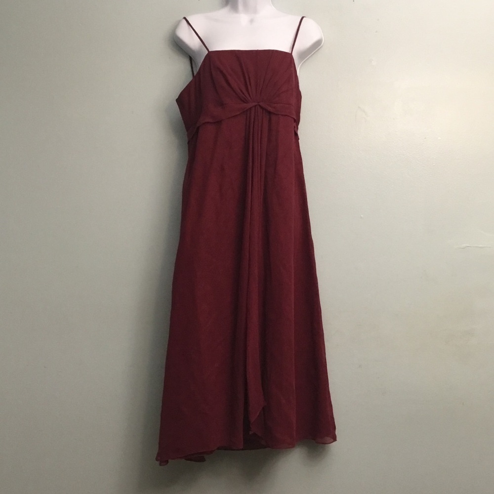 BILL LEVKOFF Stylish Burgundy Spaghetti Strap Dress - Picture 2 of 14